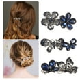 thumbnail image 3 of Unique Bargains Hair Barrettes for Women Hair Clips Sparkly Glitter Hairpin 3 Pcs Blue Black, 3 of 6