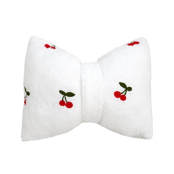 Dvumao Bowknot Pillow Fleece Embroidered with Insert Modern Cute for Chair and Entryway Bench