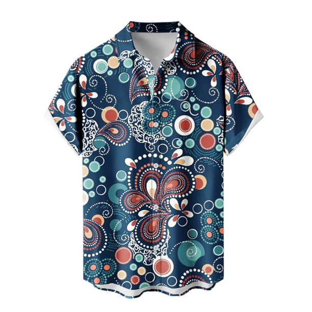 ZHAOCHENG Camisa hawaiana de manga corta para hombre, de verano, con bolsillo frontal, estampado hawaiano, informal, de algodón, estilo funky, de lino para playa, camiseta Y2K para hombre.