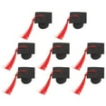 thumbnail image 2 of Shisuyan Mini Cap Shape Graduation Tassel Toppers Red for Cakes 8Pcs 2.2x2.2x1.4in, 2 of 8