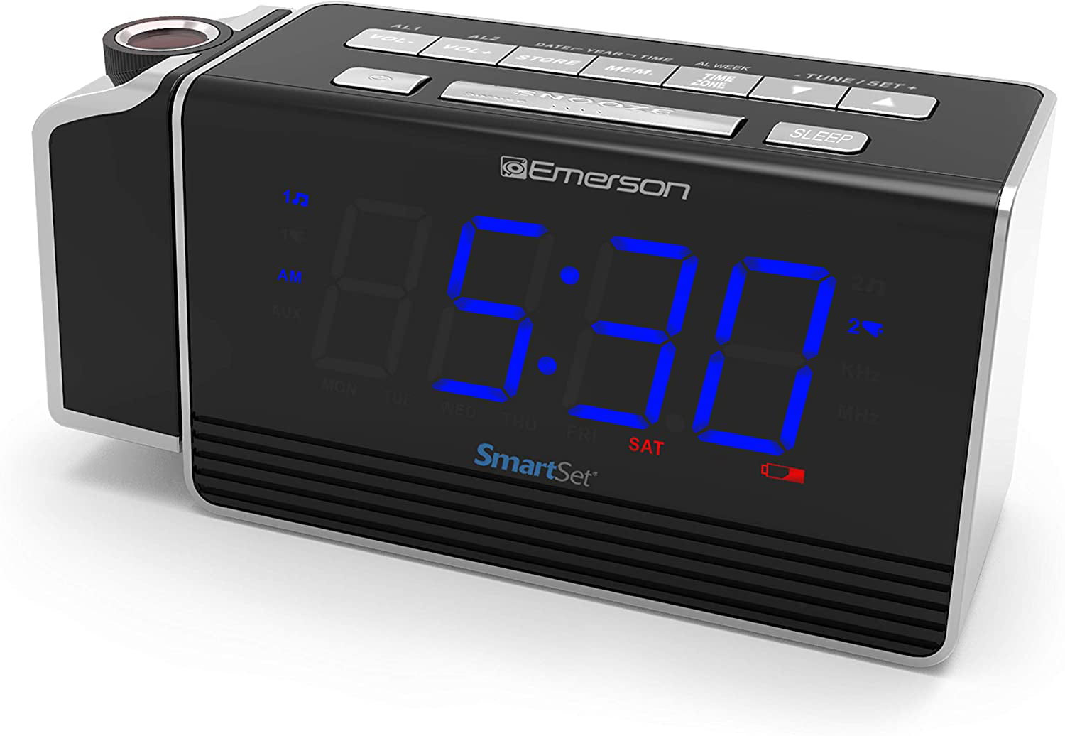 USB port for iPhone/iPad/iPod/Android and... Emerson SmartSet Alarm Clock Radio 