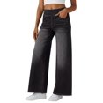 thumbnail image 2 of High Waist Women Stretchy Wide Leg Jeans Casual Pull on Denim Pants, 2 of 5
