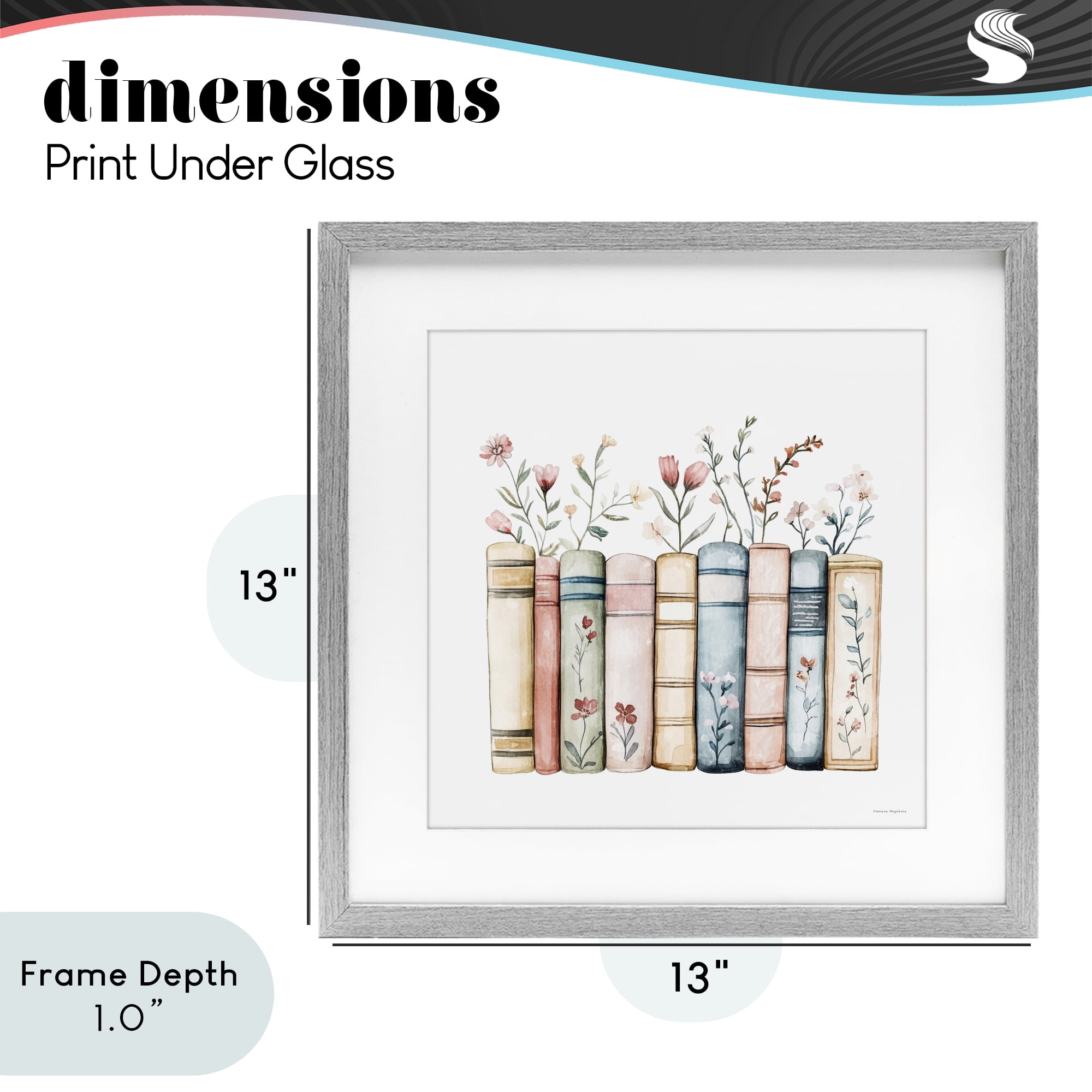 Stupell Industries Words That Blossom Gray Framed Print Under Glass, design by Svetlana Aleynikova
