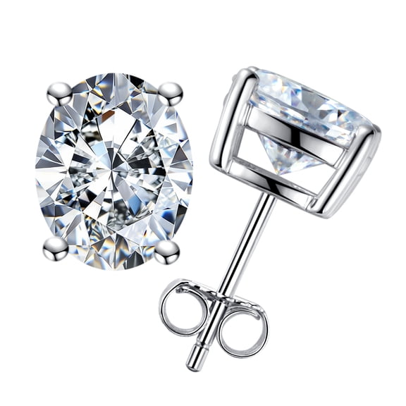 AnuClub 1cttw-6cttw Moissanite Stud Earrings D Color VVS1 925 Sterling Silver Timeless Sparkle Studs Daily Elegance Earrings for Women Wife Her with Certificate