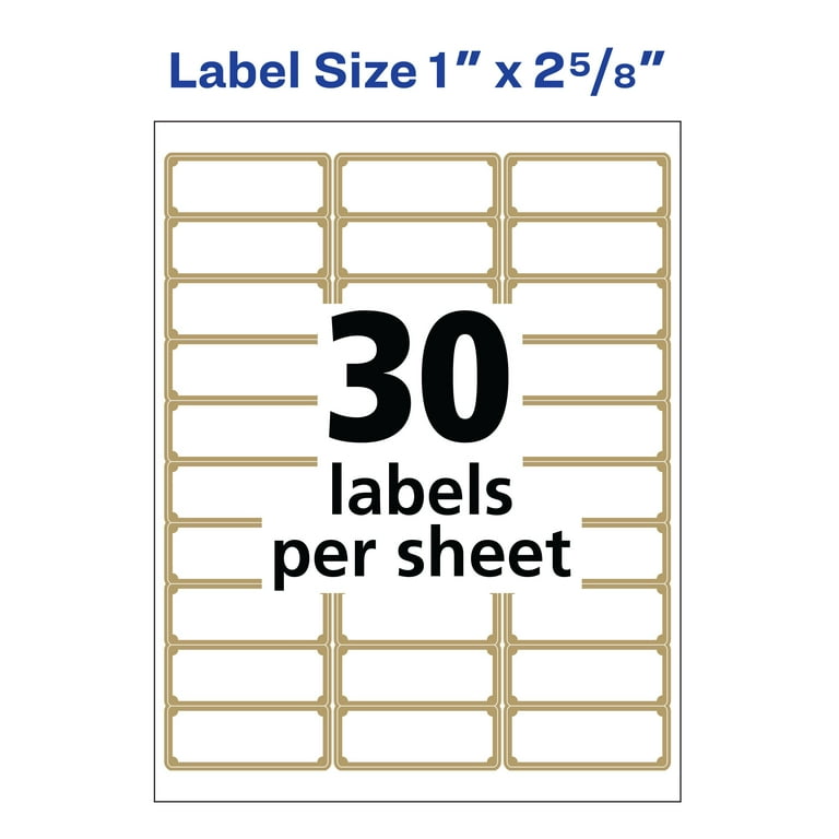 avery-address-labels-with-gold-border-for-inkjet-printers-1-x-2-5-8-300-labels-6529-walmart-com for Free Printable Address Label Templates Avery Address Labels with Gold Border for Inkjet Printers, 1