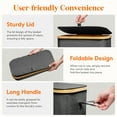 thumbnail image 5 of Lifewit 65L Slim Laundry Hamper with Lid, Narrow Laundry Basket with Removable Bag & Bamboo Handles, Fodable Thin Dirty Clothes Hamper for Laundry Collapsible Bin for Bathroom Bedroom Dorm, Black, 5 of 10