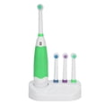 thumbnail image 2 of Cepillo de dientes eléctrico de limpieza rotacional, cepillo de dientes para blanquear los dientes con cabezal de repuesto de 4 piezas, color verde, 2 of 8