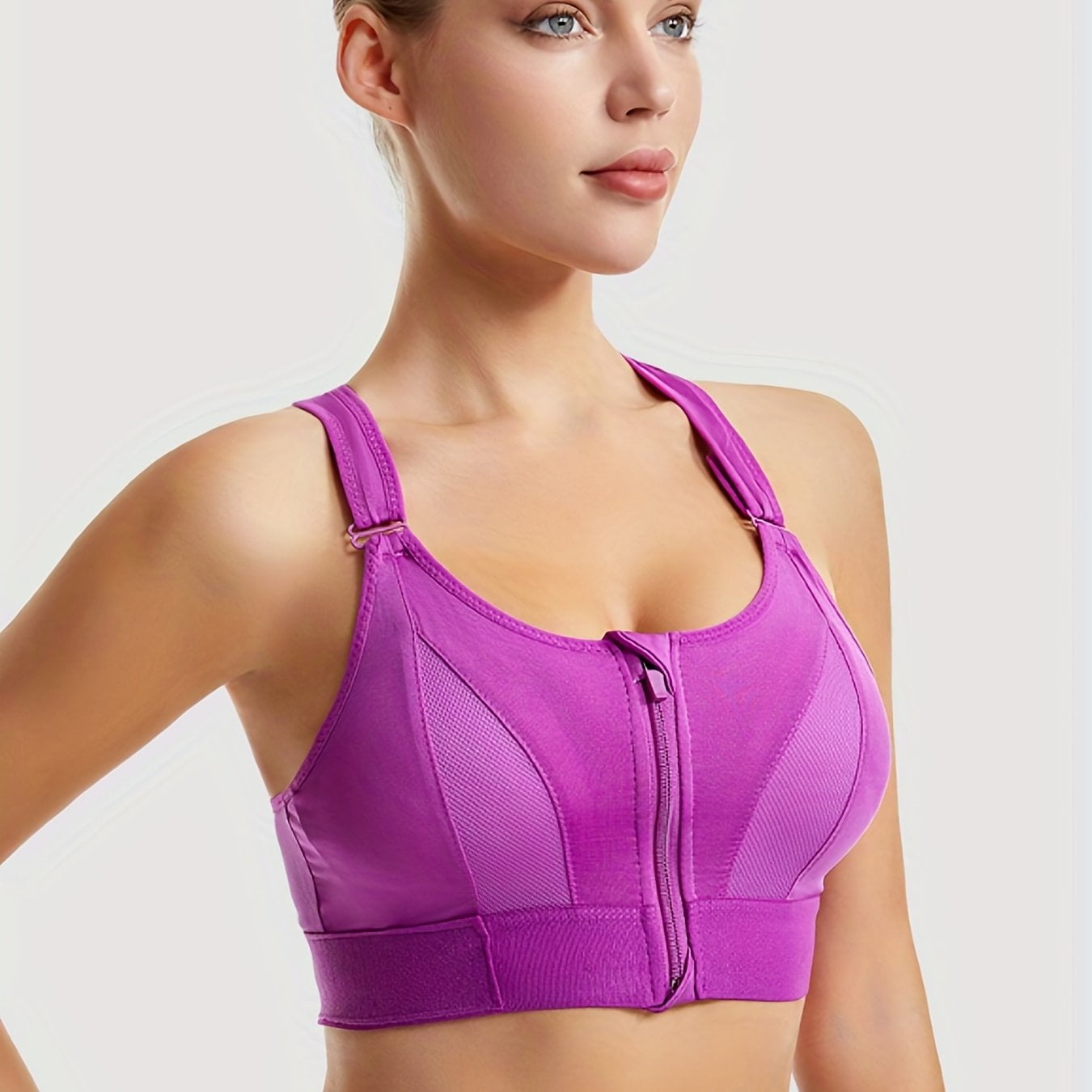 Adjustable Front Zipper Sports Bra Shockproof Running Push Up Anti sagging No Steel Ring Yoga Sports Bra Walmart