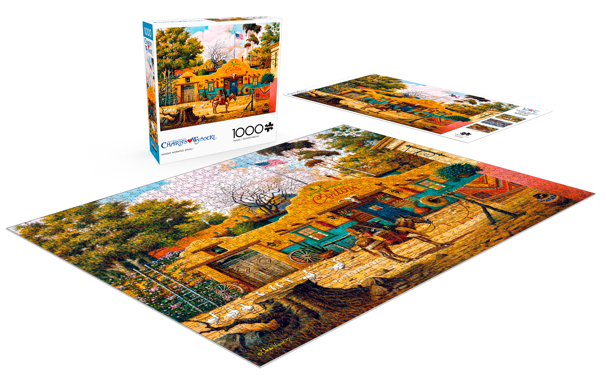 Buffalo Games 1000-Piece Charles Wysocki Sunday Morning Stroll Interlocking Jigsaw Puzzle