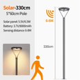 thumbnail image 2 of Luz Solar for patio, luz impermeable for exteriores, Villa, paisaje, parque, luz de calle con detección humana, poste alto de jardín superbrillante, 2 of 7