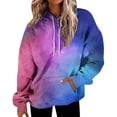 thumbnail image 3 of HAJWOH Oversized Hoodies For Women Tie Dye Gradient Sweatshirts Baggy Drawstring Hooded Pullover Fall Casual Tops With Pocket, 3 of 6
