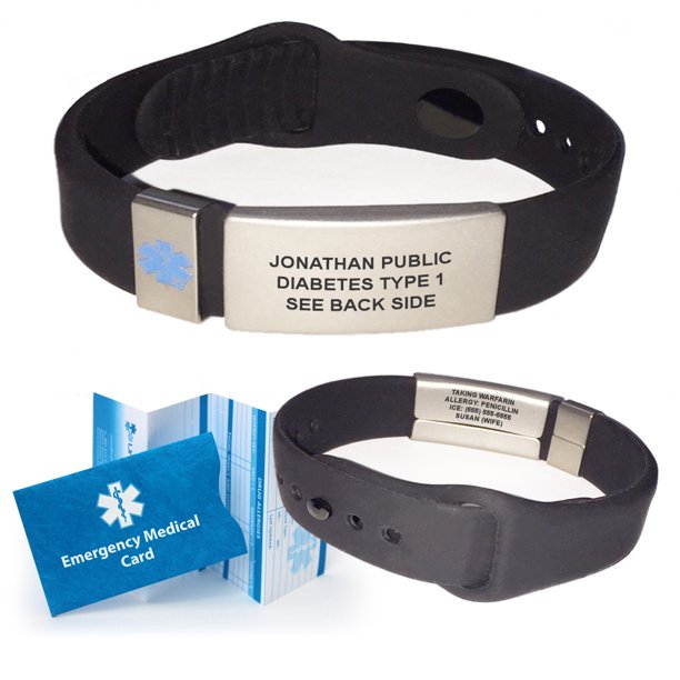 QuickClip Custom Engraved Medical Alert ID Bracelet, Free Shipping