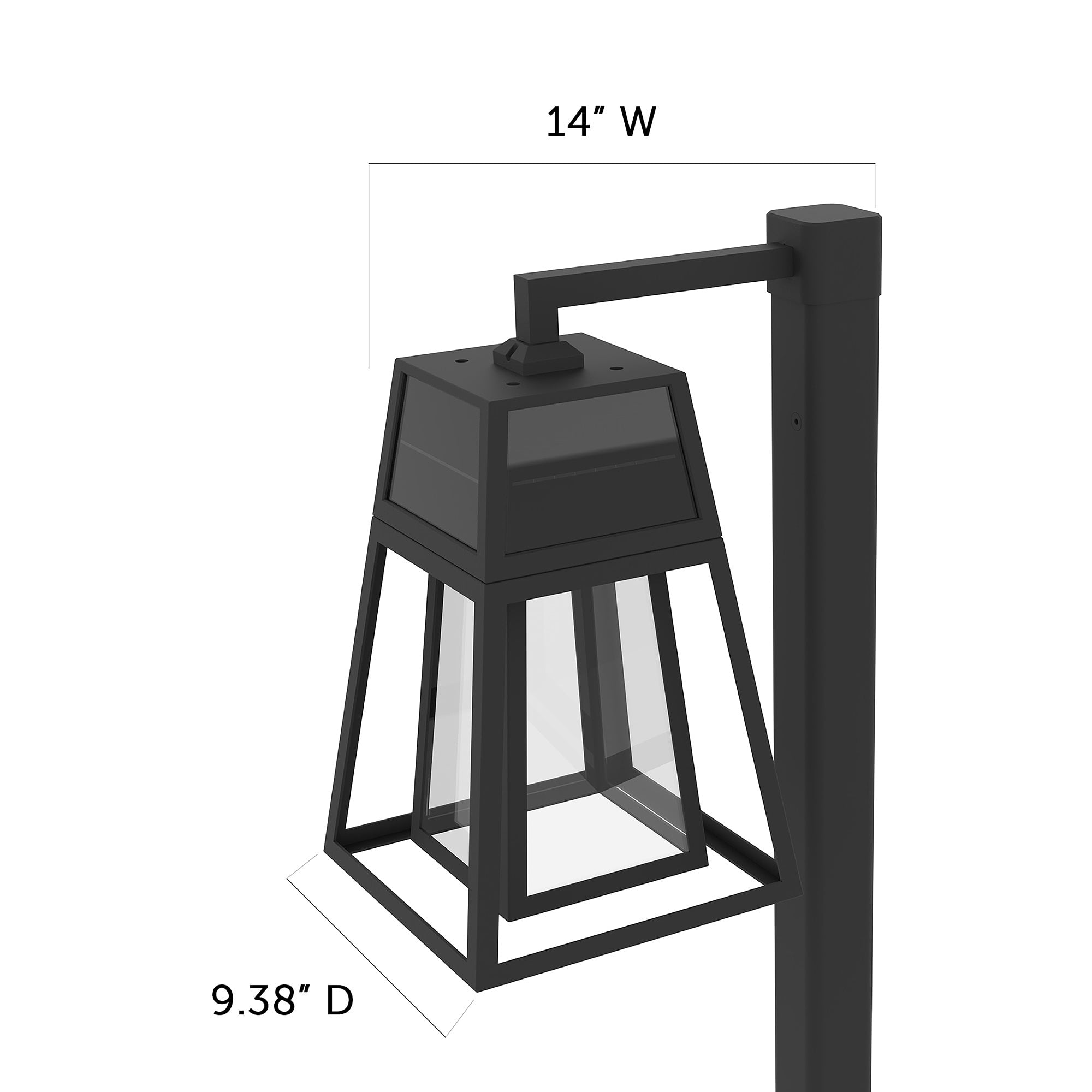 Aria 98 in. 1-Light Black Aluminum Solar Outdoor Commercial Waterproof Post Light Set with LED Light Bulb Included