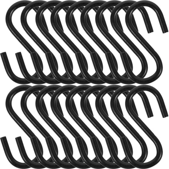 Woeilo 200 Pcs Wire Hangers S Hook Small Hooks 0.2X1.5X2.5CM Black