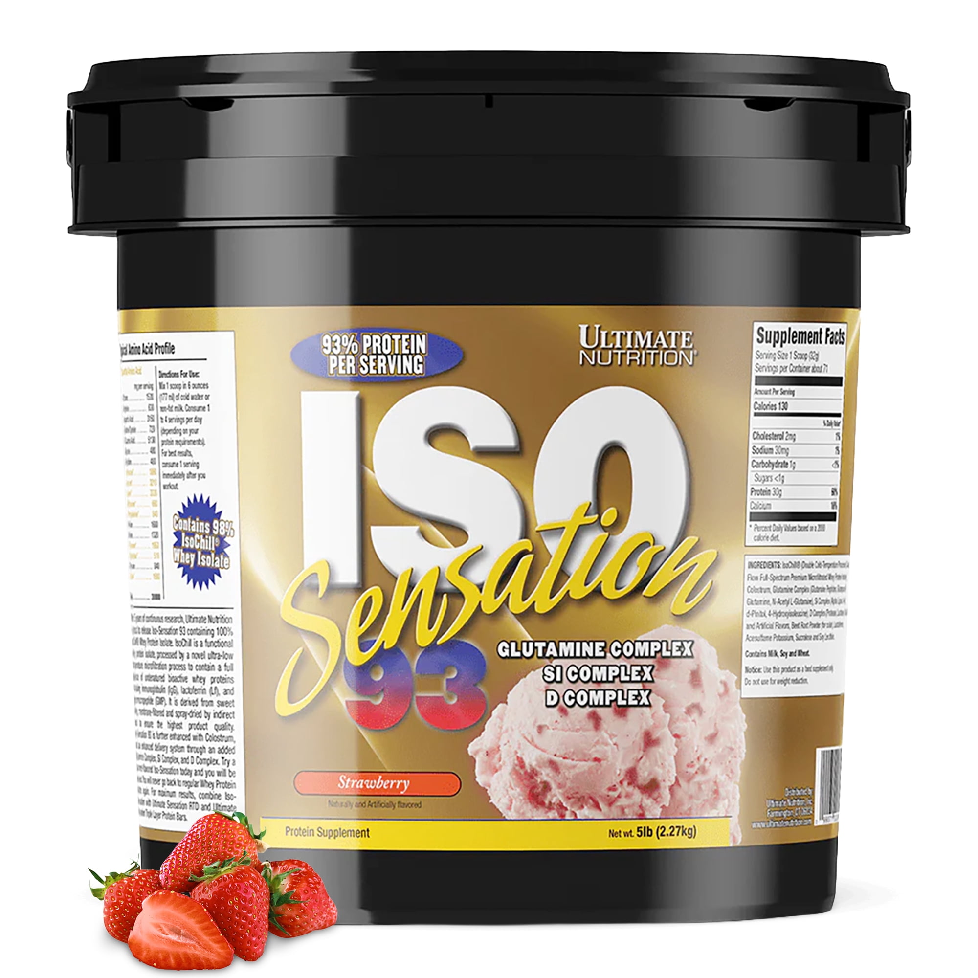 Ultimate Nutrition ISO Sensation 93 Whey Isolate, Strawberry, 5 lb