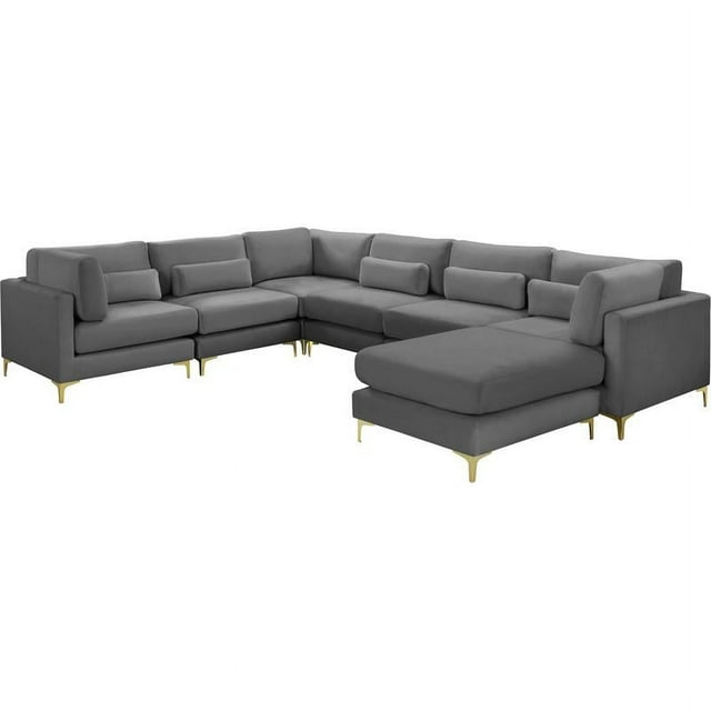 Meridian Furniture Julia Gray Velvet Modular Sectional