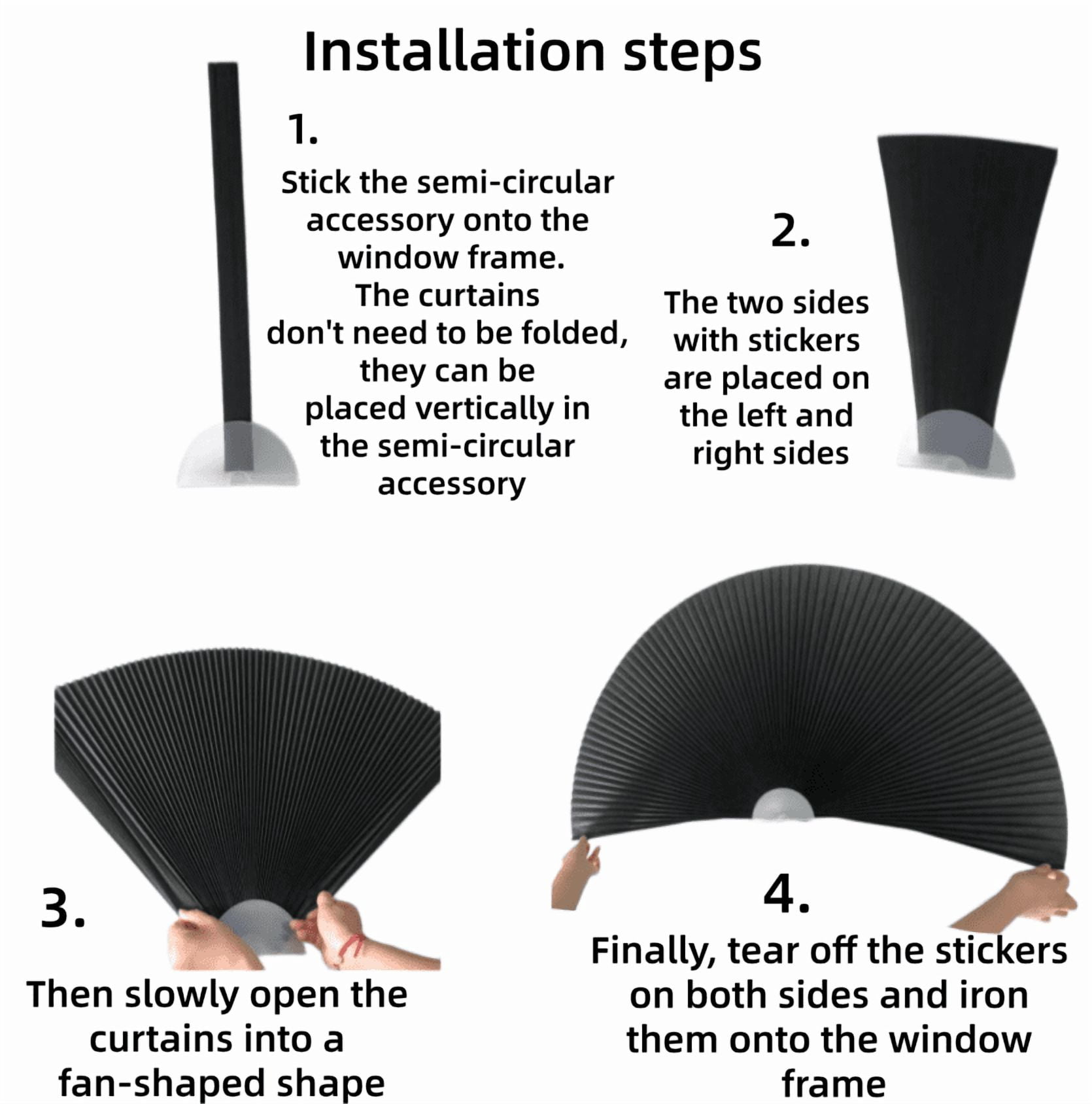Arch Window Blackout Shades,Cellular Half Round Window Shade,Self Adhesive No Drill 90% Shade Pleated Blinds Window Moon Cover Easy to Cut and Install