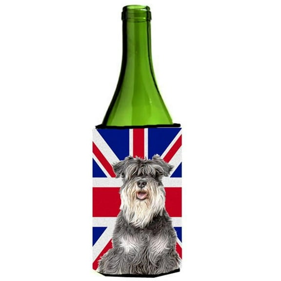 Schnauzer with English Union Jack British Flag Wine bottle sleeve Hugger