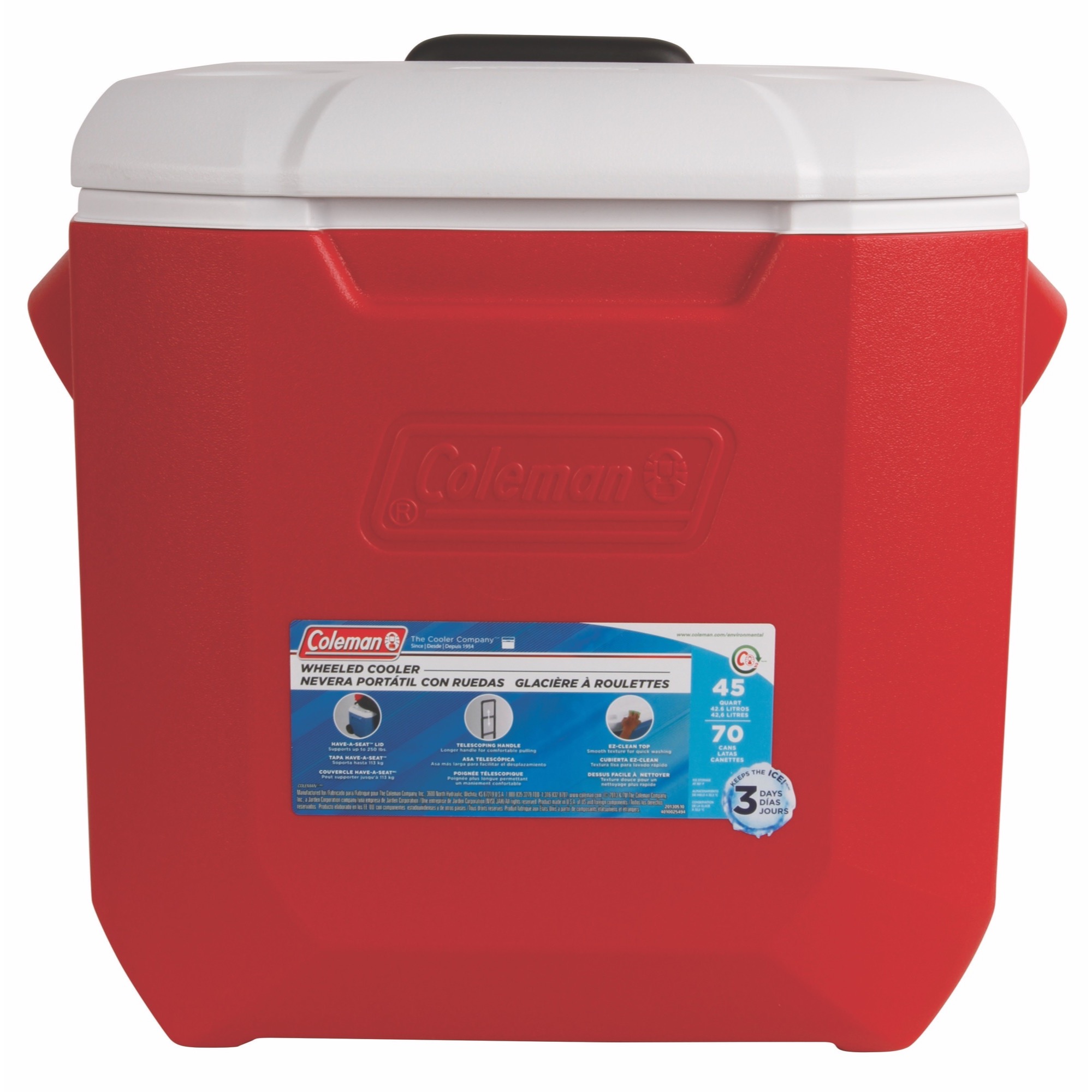 coleman wheeled cooler 45 quart
