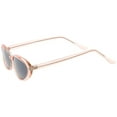 thumbnail image 3 of True Vintage Colored Translucent Oval Sunglasses Mirror Lens 51mm (Creme / Smoke Mirror), 3 of 4