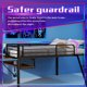 thumbnail image 5 of Cama de loft de metal de tamaño completo con escritorio incorporado y tira de luz led, marco de cama de loft con barandillas de seguridad, 5 of 5