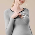 thumbnail image 4 of hengsof Maternity Shirt Long Sleeve Basic Top Ruch Sides Bodycon Tshirt for Pregnant Women, 4 of 6