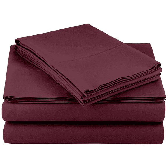 4 Piece Microfiber Bed Sheet Set, Double Brushed Ultra Soft Deep Pocket Fitted Sheet Set with Pillowcases, Multiple Sizes Available