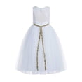 thumbnail image 2 of Ekidsbridal White Scoop Neck A-Line Keyhole Back Floral Lace Formal Flower Girl Dress Dance Recital Ballroom Gown 178 6, 2 of 3