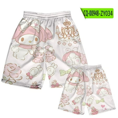 

Sanrio Hello Kitty Shorts Ladies Casual Five-point Pants Summer Pajama Pants Printed Cotton Loose Home Soft Men‘s Beach Pants