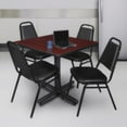 thumbnail image 3 of Kobe 42in. Square Breakroom Table- Mahogany & 4 Restaurant Stack Chairs- Black, 3 of 10