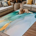 thumbnail image 2 of Fsddascl Turquoise Marble Outdoor Rug for Patio/Deck/Porch, Non-Slip Large Area Rug 5 x 8 Ft, Modern Marble Geometric Textured Indoor Outdoor Rugs Washable Area Rugs, Reversible Camping Rug Carpet, 2 of 5