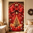 thumbnail image 4 of Christmas Door Covers for Front Doors Decoration, 72 x 36 Inch Door Cover Decor for Outdoor Porch, Holiday Xmas, Farmhouse Home Party, Red, 4 of 6
