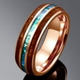 thumbnail image 2 of 6mm Hawaiian Khao Amu Tungsten Ring Abalone Shell Wedding Ring for Unisex Size 14, 2 of 6