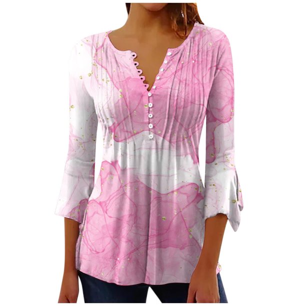 Ichuanyi liquidación femenina moda impresas impresas cascas en v con cuello corto cubo de camisetas sueltas de manga suelta ICHUANYI WER202308215548
