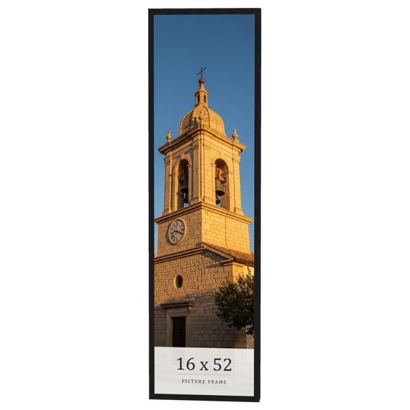 16x52 Frame Black Real Wood Picture Frame Width 0.75 inches | Interior Frame Depth 0.5 inches |