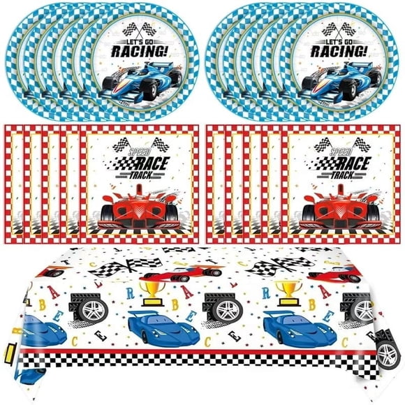 Decoraciones para fiesta de autos de carreras Mainivo para 20 invitados