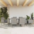 thumbnail image 1 of vidaXL 7 Piece Garden Dining Set Grey and Black Poly Rattan and Steel, 1 of 5