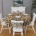 thumbnail image 2 of Beige and Black Of Leopard Print Round Tablecloth 60"x60",Wrinkle Wipeable Table Cloth for Kitchen Dining Room Picnic Patio Party, 2 of 6