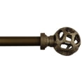 thumbnail image 2 of Urbanest Adjustable Single Curtain Rod Set Mahogany Viking Ball Finials – 1 - Inch Diameter, With Bronze Rod, 84–120 Inches, 2 of 4