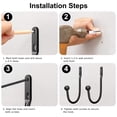 thumbnail image 4 of 4pcs Metal Curtain Holdbacks, EEEkit Retro Ball Curtain Tieback Hanger Holder Hook with Screws, Black, 4 of 6