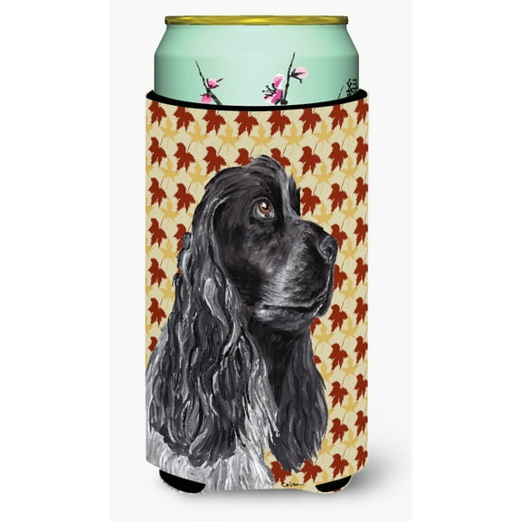 Black Cocker Spaniel Fall Leaves Tall Boy Hugger