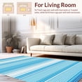 thumbnail image 2 of Flatwoven High Traffic Area Rug, Interlocking Stripe Motif with Layered Blue and White Horizontal Bands, Non Slip, Stain Resistant, Washable Area Rugs for Living Room, Bedroom(Blue, 8X10), 2 of 8
