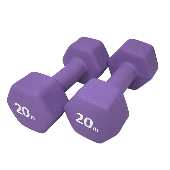 Rainforest Basics Neoprene 20LB Hex Dumbbell Hand Weights Set of 2