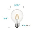 thumbnail image 3 of Luxrite 5W Vintage G25 LED Globe Bulbs Dimmable, 2700K Warm White, 550 Lumens, E26 bulb 60W Equivalent 12 Pack, 3 of 5