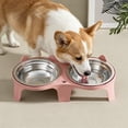 thumbnail image 4 of Cififendec Elevated Tilted Pet Double Bowl, 11.02"×3.14", Non Slip Stainless Steel Neck Care Feeding Dish for Indoor Cat Dog Daily Eating, 4 of 5
