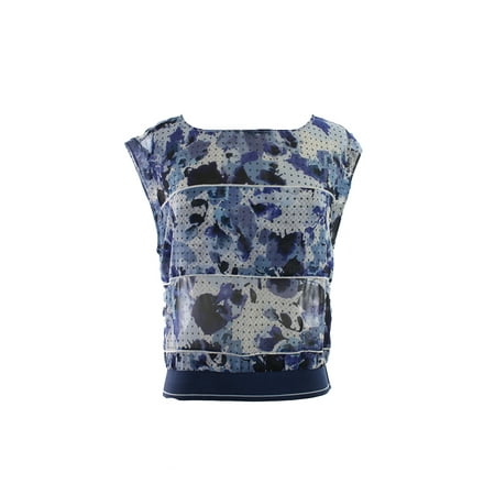 Mix Crop - Kiind Of Blue Nina Mixed Media Crop Top XS