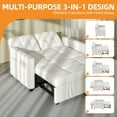 thumbnail image 4 of Craftian 55" Modern Convertible Sofa Bed with Pull Out Bed, Upholstered Loveseat Sofa Couch with Adjustable Backrest, White, 4 of 10