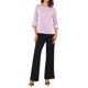 thumbnail image 2 of Blusa de satén INSPIRE CHIC para mujeres, casual elegante, cuello barco, manga 3/4, camisa de trabajo, L, púrpura claro, rosa, 2 of 6