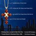 thumbnail image 2 of Gem Stone King 18K Yellow Gold Plated Silver Cross Pendant Necklace for Women (2.85 Cttw, Garnet Gemstone January Birthstone, Oval 6X4MM, With 18 inch Silver Chain), 2 of 5