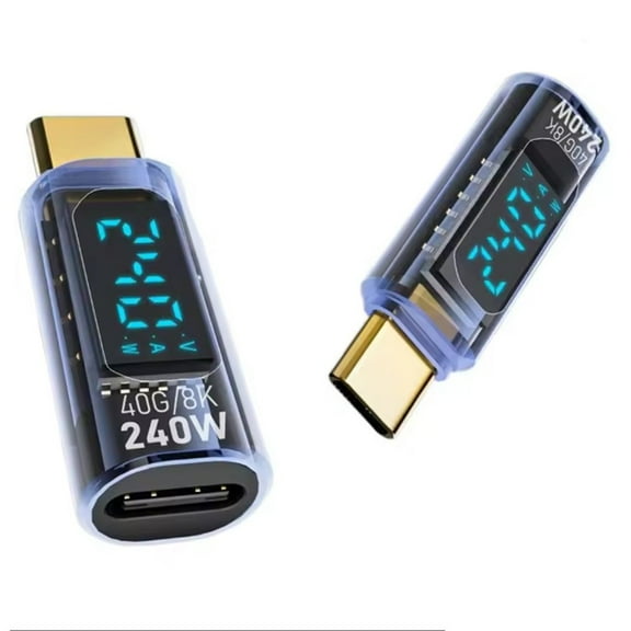 240W USB C Tester 2 Pack Power, Voltage Current LED Digital Display Blue